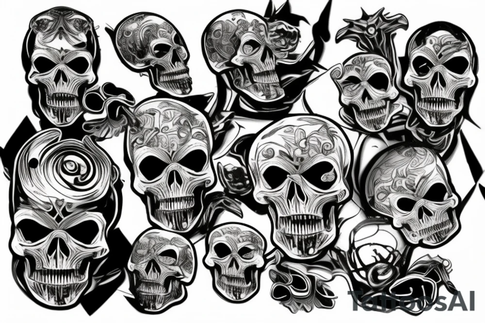 A skull and a PC tattoo idea