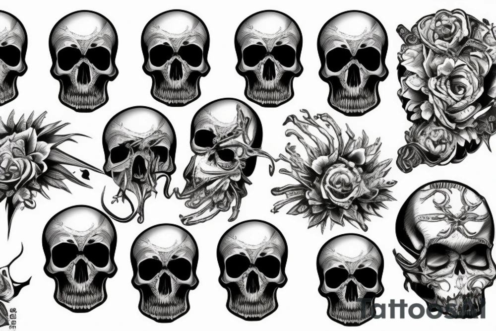 A skull and a PC tattoo idea