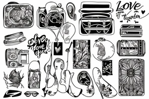 Love to travel and listening to music tattoo idea