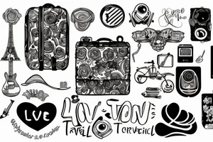 Love to travel and listening to music tattoo idea