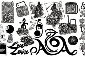 Love to travel and listening to music tattoo idea