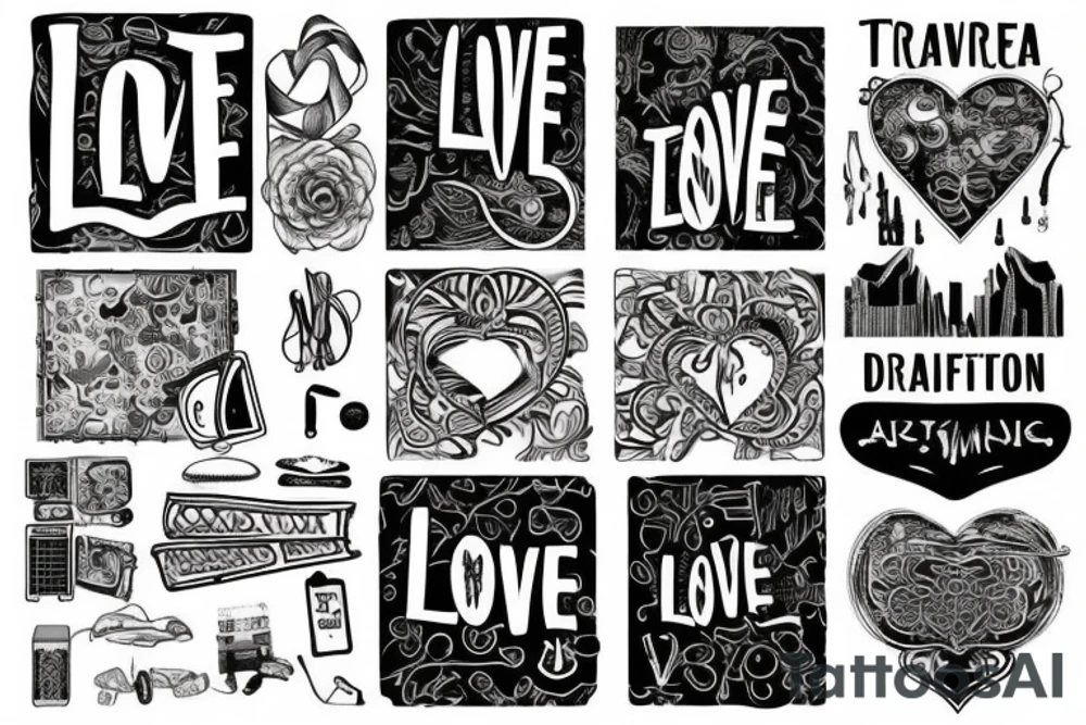 Love to travel and listening to music tattoo idea
