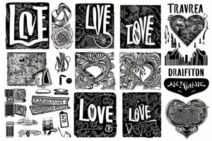 Love to travel and listening to music tattoo idea