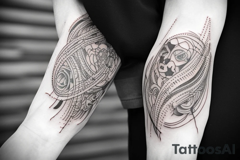 Love to travel and listening to music tattoo idea