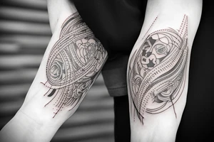 Love to travel and listening to music tattoo idea