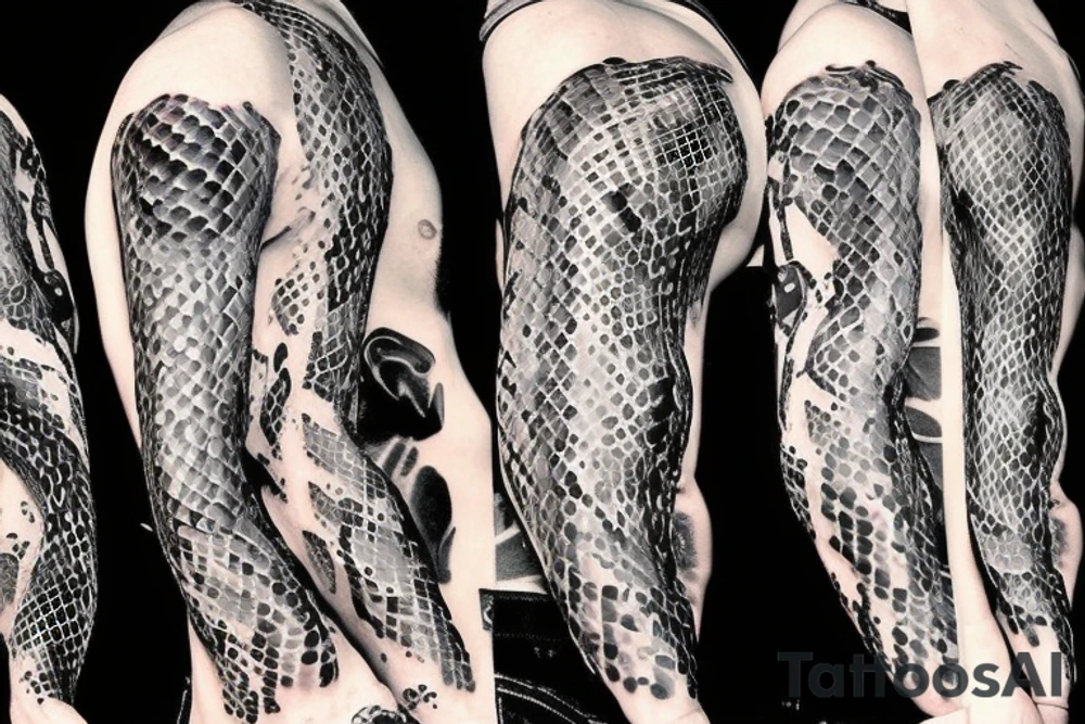 Make me a python with  music related concepts throughout the image tattoo idea