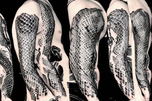 Make me a python with  music related concepts throughout the image tattoo idea