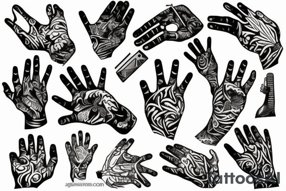 Leading Lines on the Hand tattoo idea