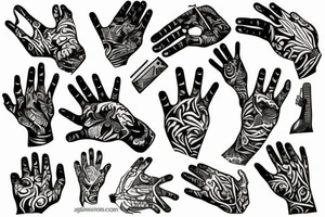 Leading Lines on the Hand tattoo idea