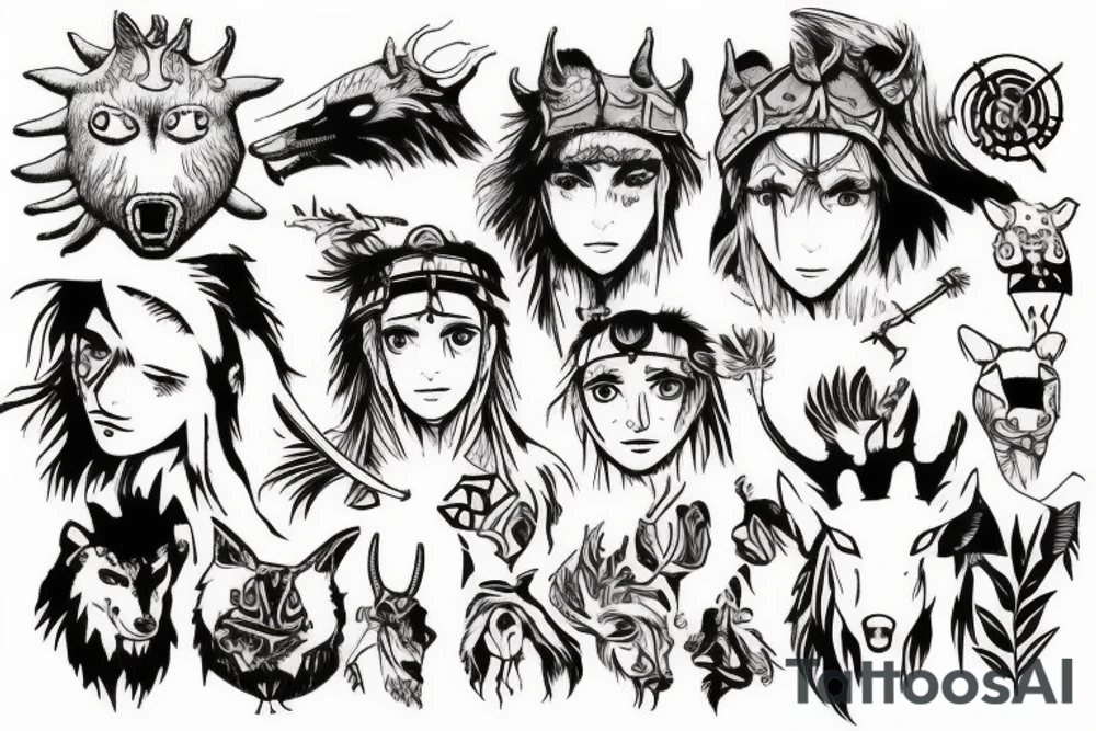 Princess Mononoke on the Hand tattoo idea