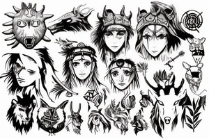 Princess Mononoke on the Hand tattoo idea