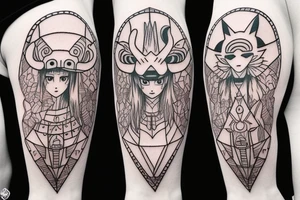 Princess Mononoke by Hayao Miyazaki on the Hands tattoo idea