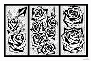 a rose with spikes geometric forms tattoo idea