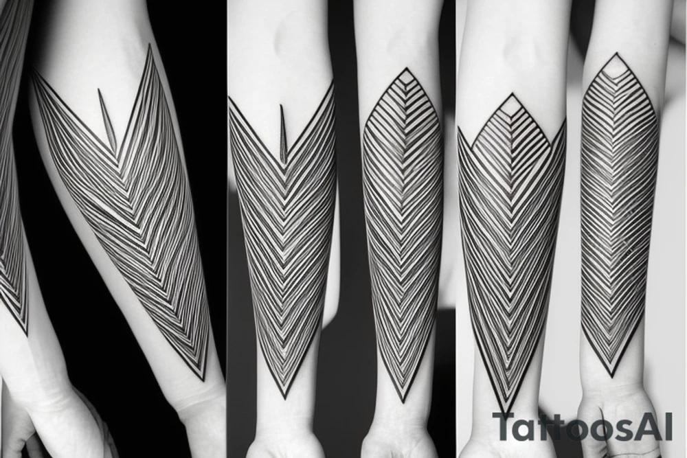 mimimalistic rose with spikes geometric forms tattoo idea