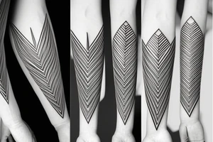 mimimalistic rose with spikes geometric forms tattoo idea