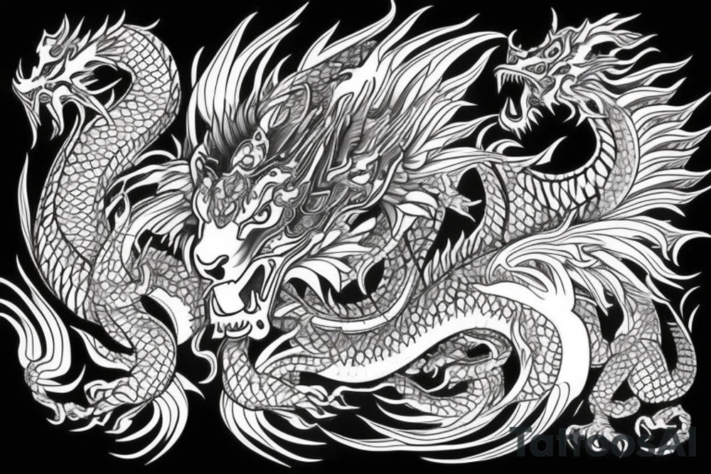Thai Dragon and tiger tattoo idea