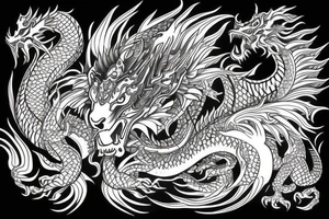 Thai Dragon and tiger tattoo idea