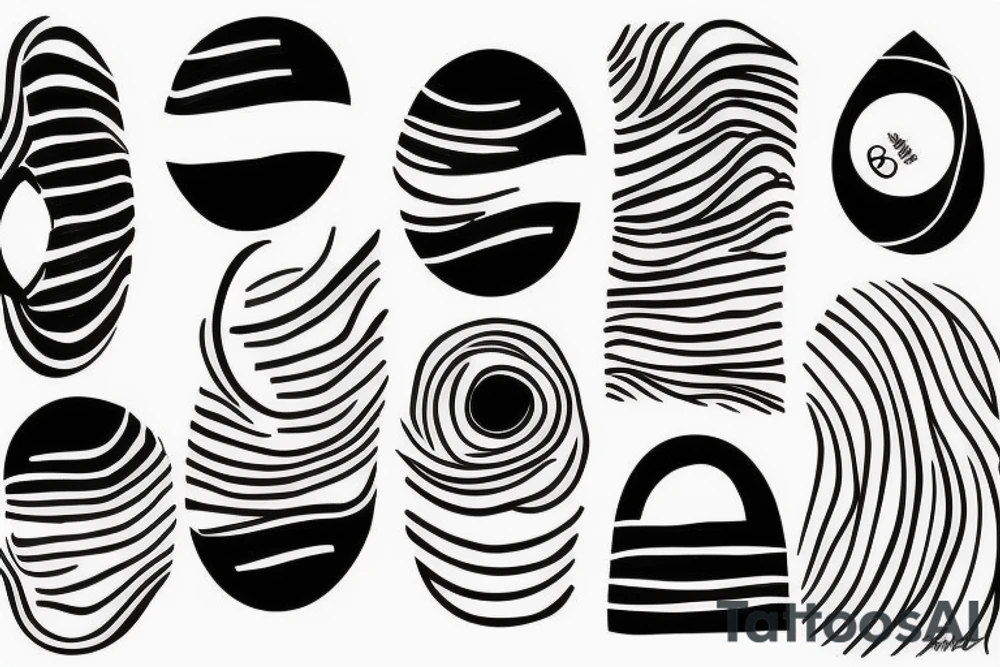Black lines and oval sun tattoo idea