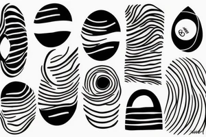 Black lines and oval sun tattoo idea
