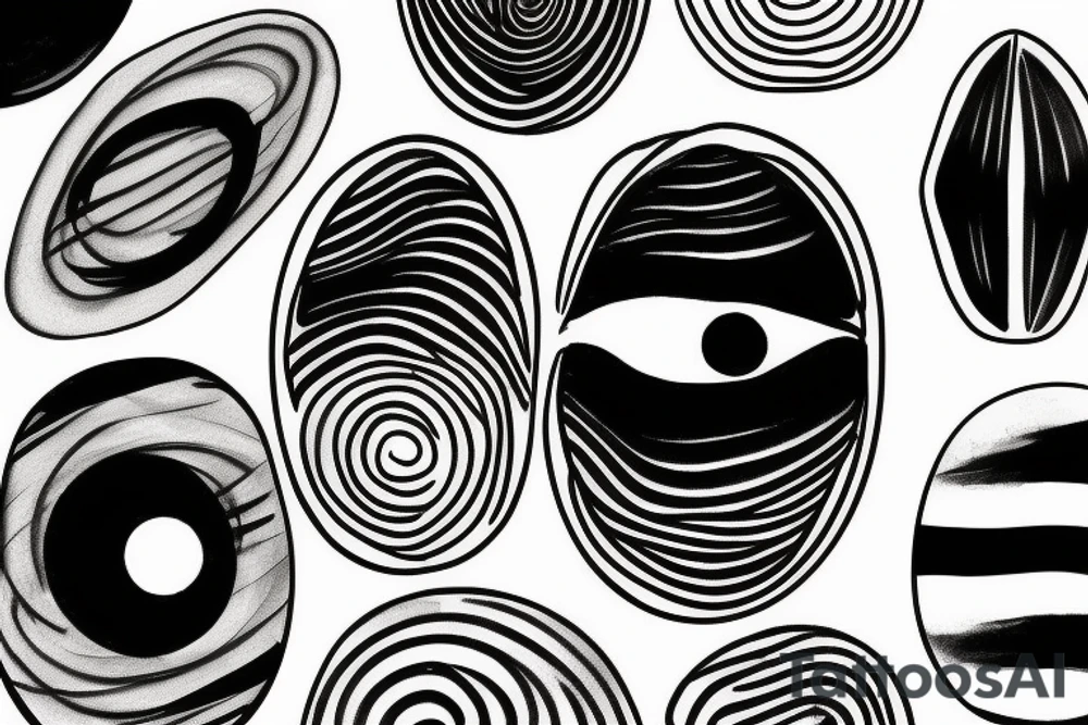 Black lines and oval sun tattoo idea