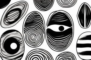 Black lines and oval sun tattoo idea