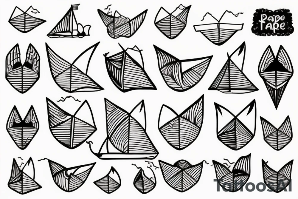 Paper boat tattoo idea