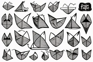 Paper boat tattoo idea
