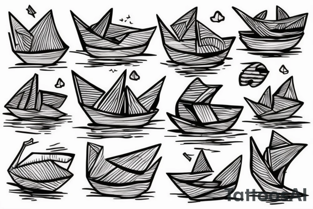 Paper boat tattoo idea