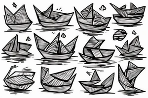 Paper boat tattoo idea