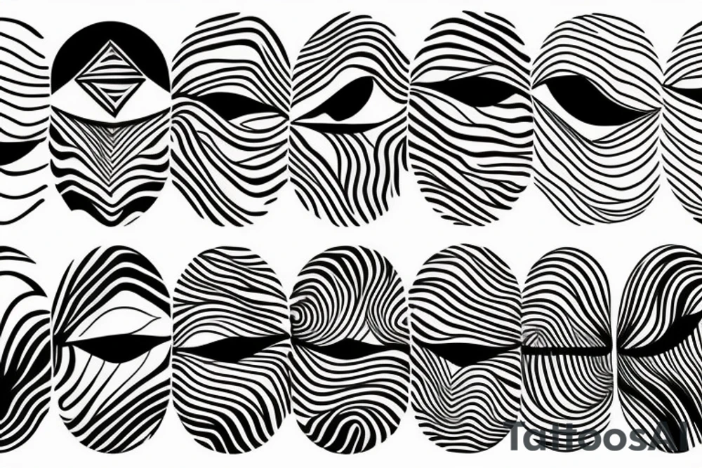 Black lines and oval sun tattoo idea
