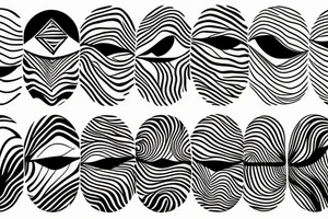 Black lines and oval sun tattoo idea
