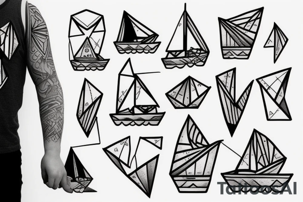 Paper boat tattoo idea