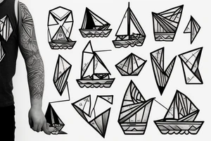 Paper boat tattoo idea