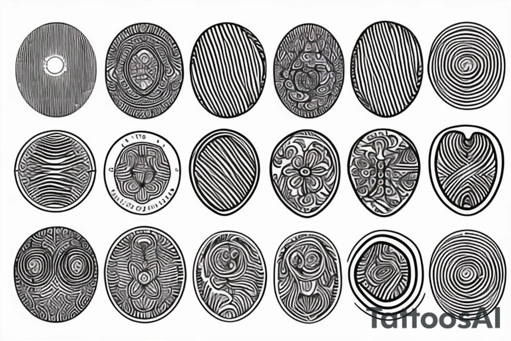 Oval and lines tattoo idea