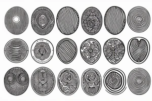 Oval and lines tattoo idea