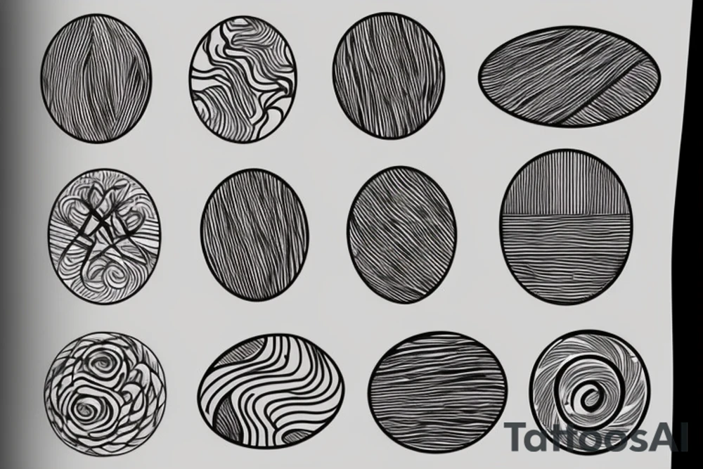 Oval and lines tattoo idea