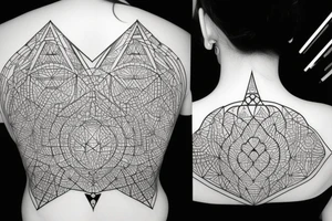 geometric big elements for back tattoo idea