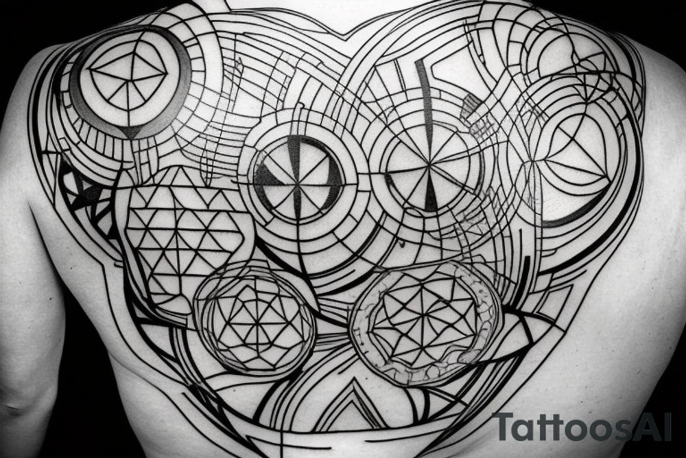 geometric big elements for back wich are completely black tattoo idea geometric big elements for back wich are completely black tattoo idea