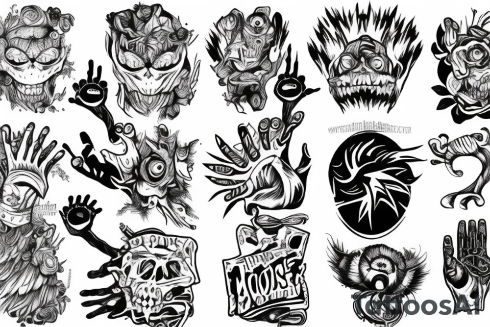 Monster's hand on my shoulder tattoo idea