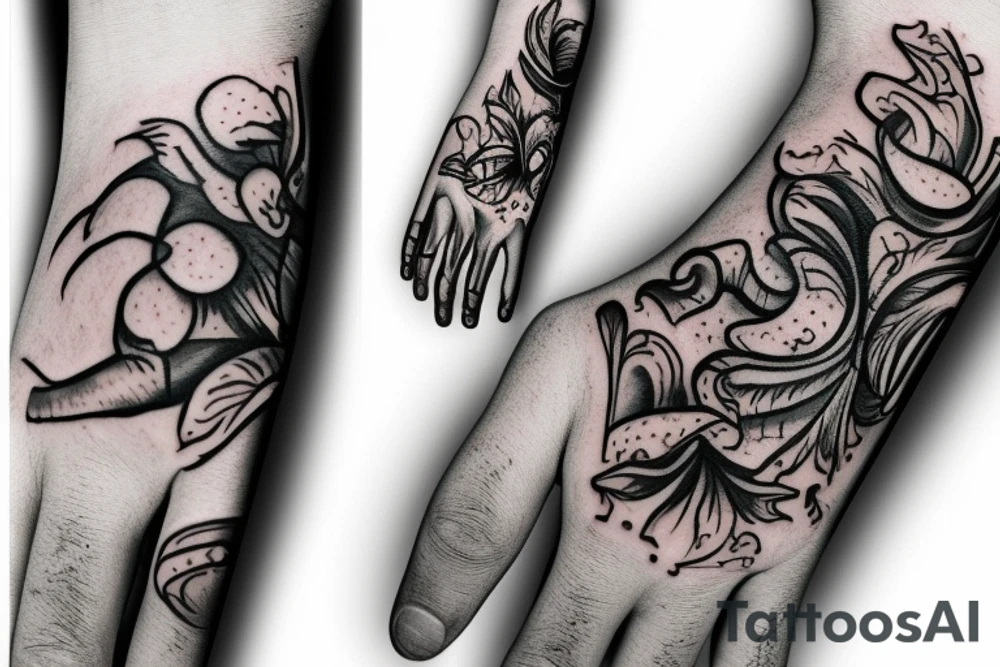 Monster's hand tattoo idea