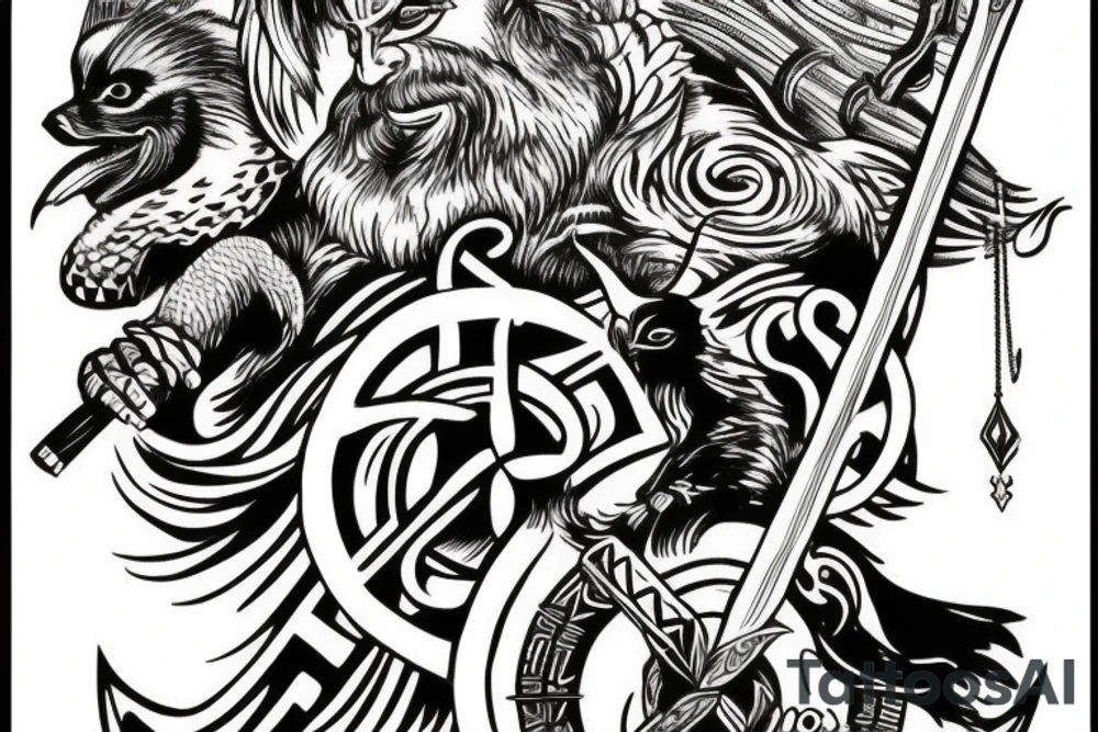 God Odin tattoo idea