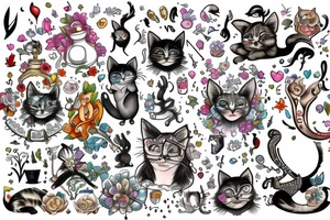 Alice in Wonder land, chesirie cat tattoo idea