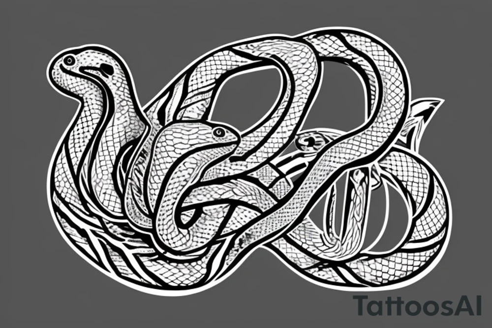 Peace symbol with snake on it tattoo idea