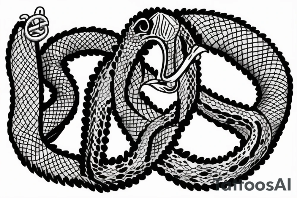Peace symbol with snake on it tattoo idea