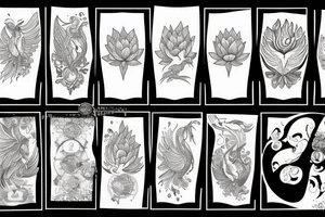A phoenix wrapping around a lotus flower tattoo idea