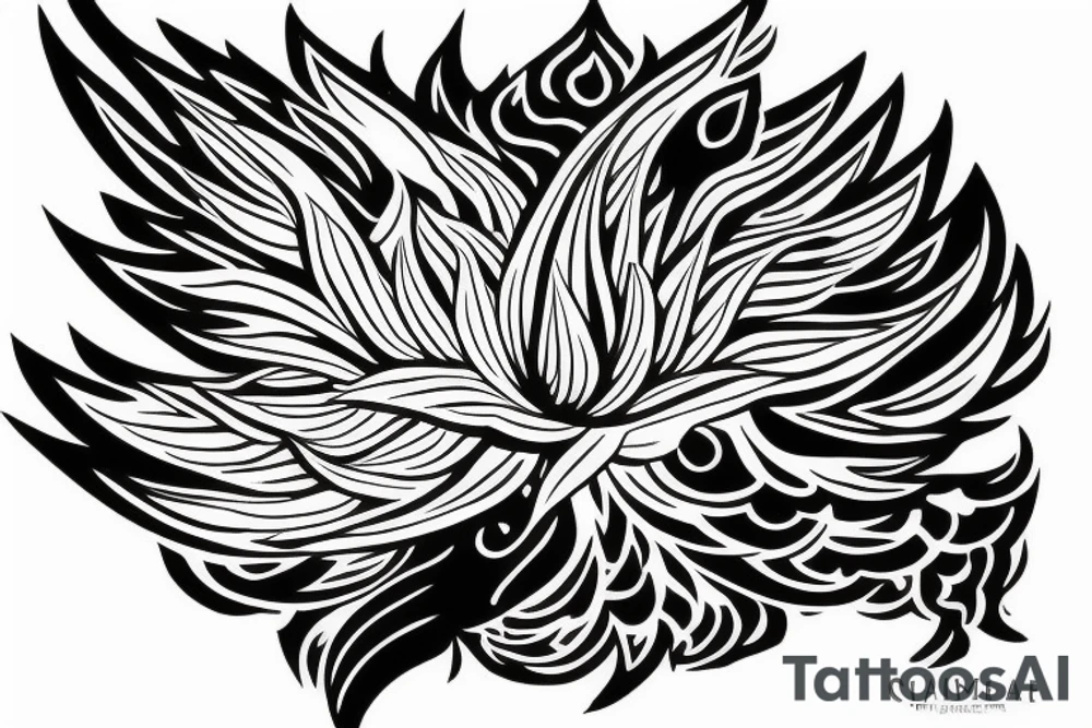 A phoenix wrapping around a lotus flower. Rising from the ashes tattoo idea