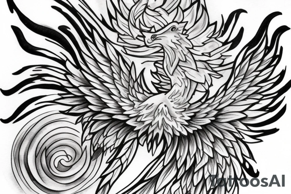 A phoenix wrapping around a lotus flower. Rising from the ashes tattoo idea A phoenix wrapping around a lotus flower. Rising from the ashes tattoo idea