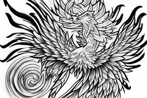 A phoenix wrapping around a lotus flower. Rising from the ashes tattoo idea