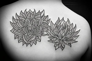 A phoenix wrapping around a lotus flower. Rising from the ashes tattoo idea