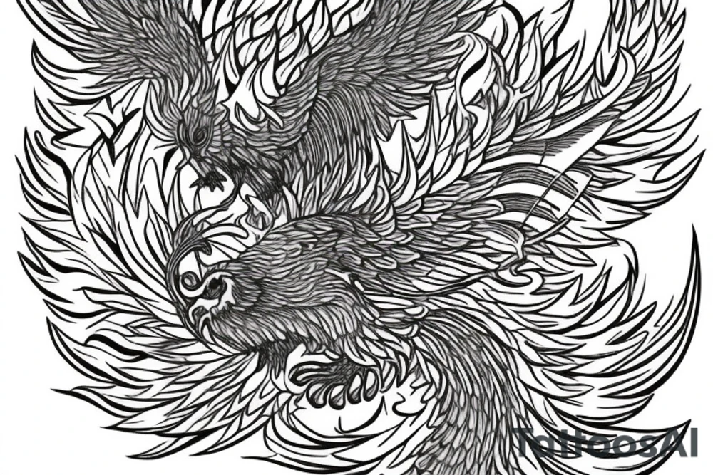 A phoenix wrapping around a lotus flower. Rising from the ashes tattoo idea